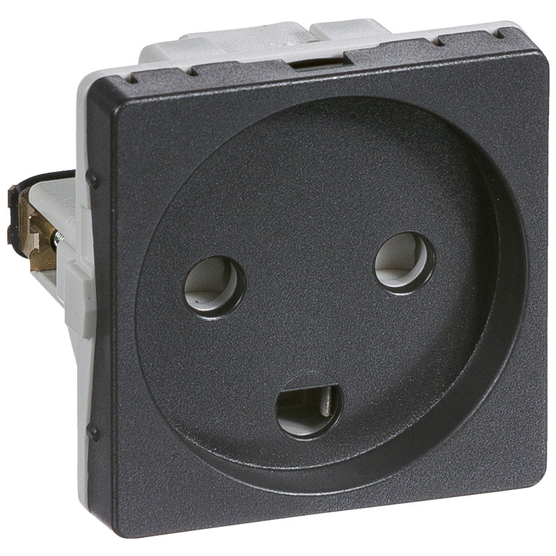 Fuga Stikkontakt 1 modul 2-pol med jord koksgrå