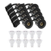10 stk. sort Inno88 indbygningspotter inkl. 6W RA97 GU10, IP44, godkendt til isolering - 230V