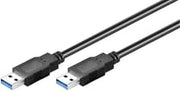 USB 3.0 A kabel 3m sort