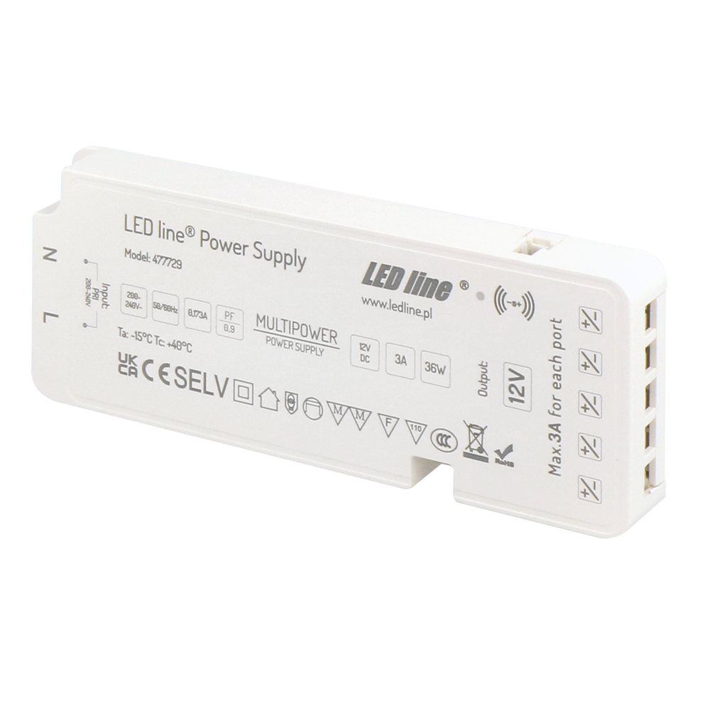 36W Strømforsyning med 5 udgange til Sono og Reco møbelspot