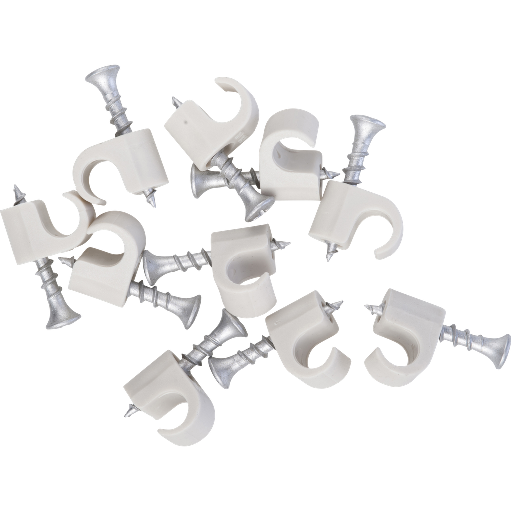 Skrueclips, Rund Ø10-14mm, Hvid (10 stk.)