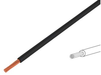 Monteringsledning - 2,5mm² trådet, SORT (metervare)