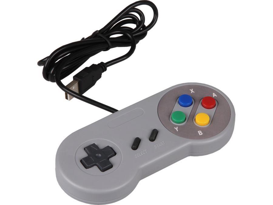 USB SNES gaming controller, Grå