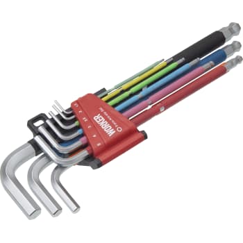 WORKER unbrako-nøglesæt med kugle, 9 stk.