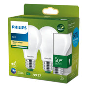 Philips LED 5W (60W) E27 2700K 840lm Mat 2-pak