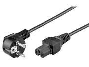 Strømkabel - CEE7/7 90° > C15 (høj-temperatur), Sort (2m)