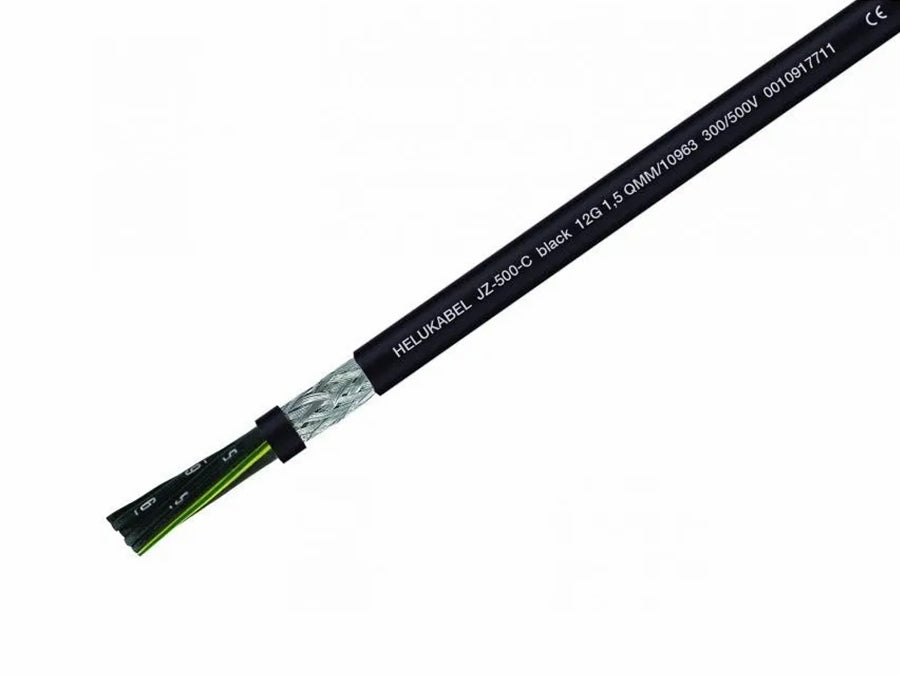 Multikabel, skærmet - 4x1,5mm² trådet Sort (metervare)