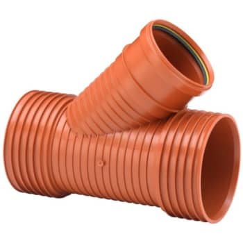 Uponor Double/Rib2 200 x 110 mm 45 gr. PP-grenrør, u/gummiringe