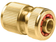 Messing quick release slangekobling m. stop - 1/2"