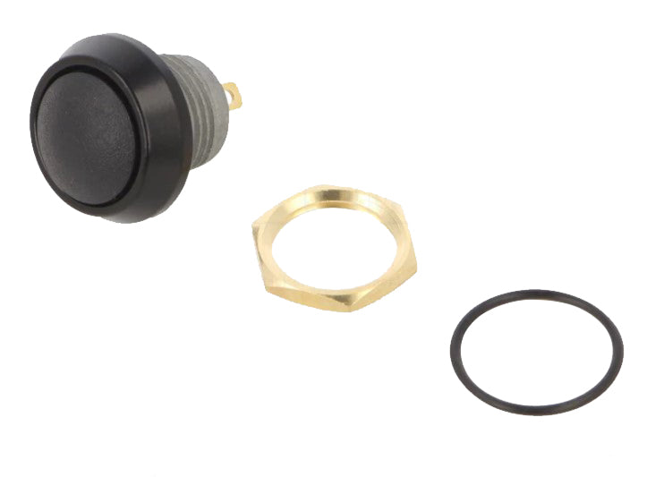 Minitrykkontakt - 1P OFF-(ON), Sort, 50V / 0,1A (IP67)