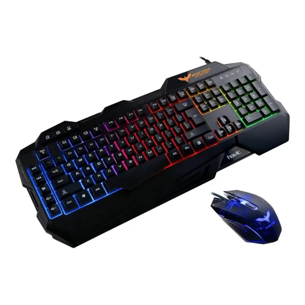 Havit HV-KB558CM Tastatur og mus-sæt Membran Regnbue Kabling Nordisk