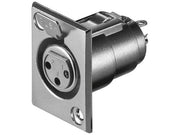 XLR mikrofonfatning - 3pol hun, til kabinet