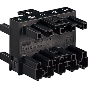 Afgreningsblok 3-vejs 1Xstik /3XHUN5P sort