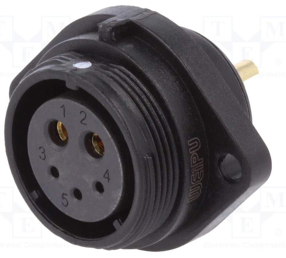 SP21 fatning - 5 (2+3) pol hun, 4mm², 30A, kabinet (IP68)