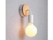 Væglampe - Nordic vintage wood, Hvid
