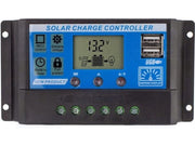 Solcelle ladestyring med LCD display - 12V/24DC 20A