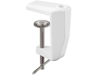 Bordklemme til Luplampe - 10-60mm, metal, Hvid