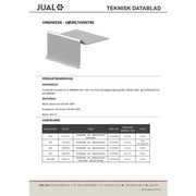 Vindskede 75x80x1000mm. 90° Svækket begge ender.