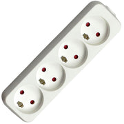 4-stikdåse m/blindhul u/jord Hvid