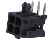 Ledning-til-print fatning, Micro-Fit 3.0 - 2x2pol 90° (3mm)