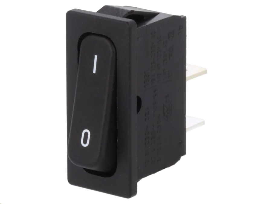 Vippekontakt - 1P OFF-ON, 20A/250V, Sort (30,6x11mm)