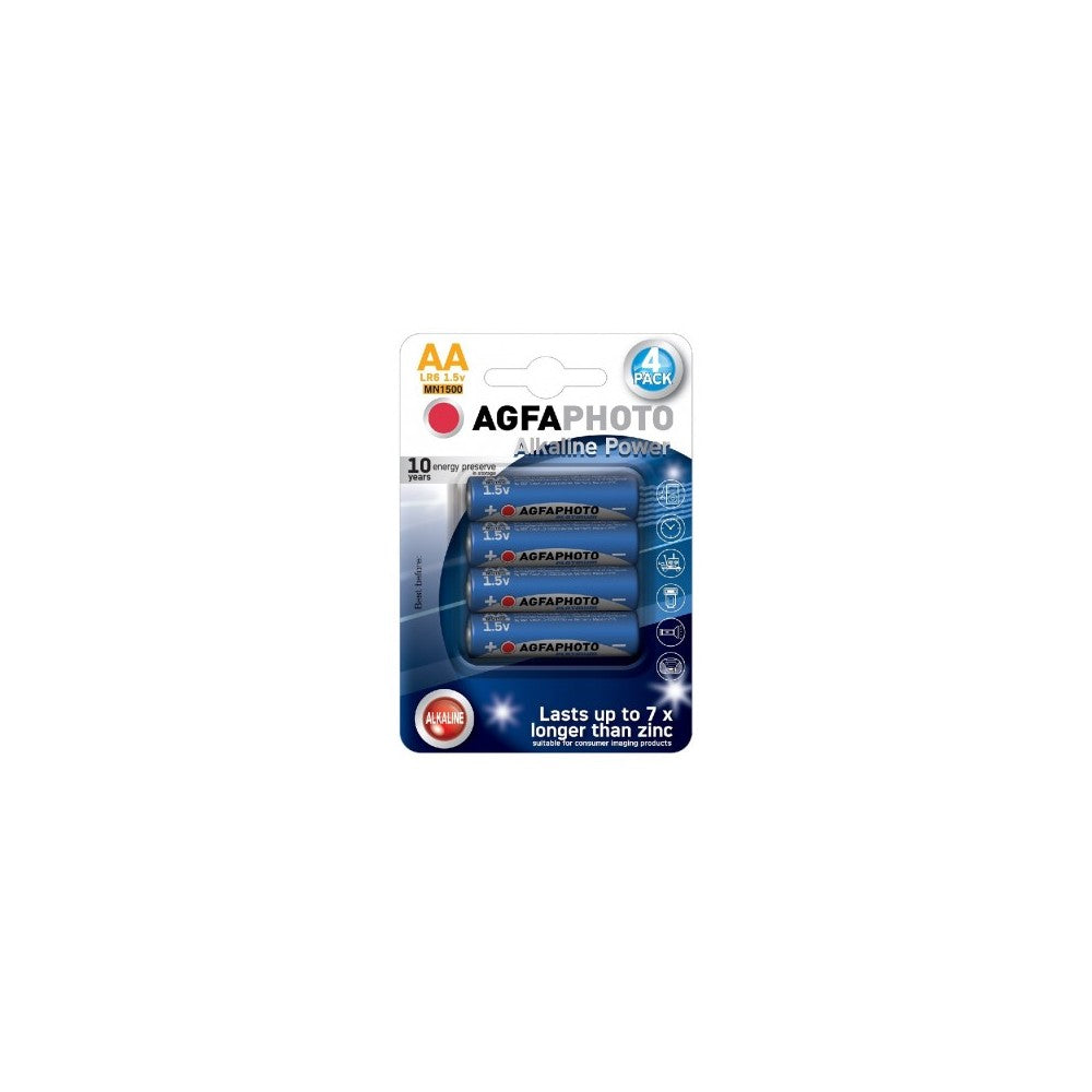 AA 4-pak AgfaPhoto batterier - Alkaline, 1,5V