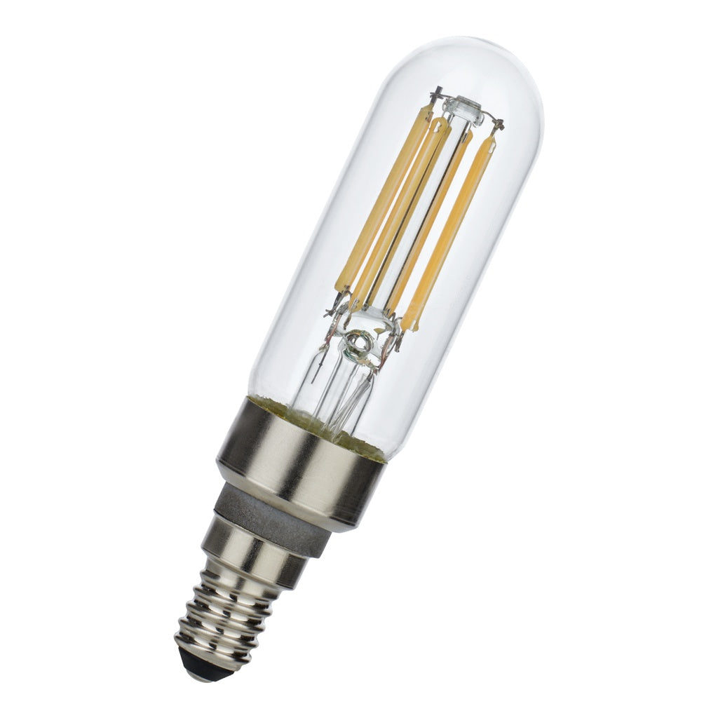 T28 LED filament pære - 240V 8,5W klar, Dæmpbar, E14 (3000K)