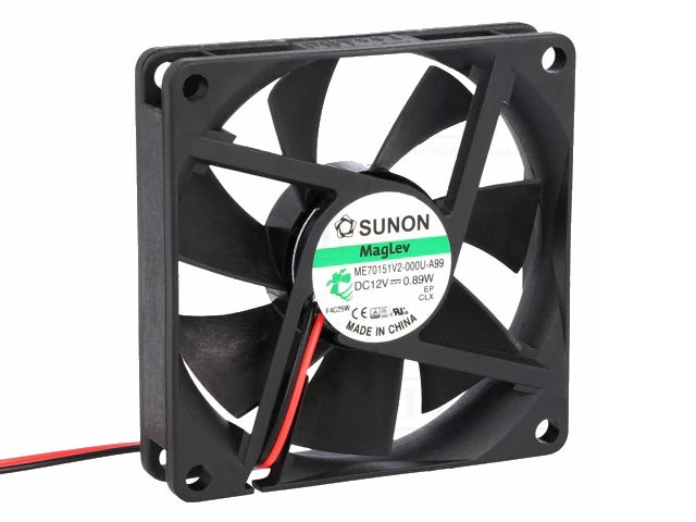 DC blæser - 70x70x15mm 12Vdc 0,07A Vapo, 2 ledn.