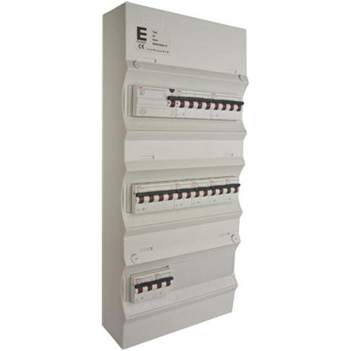 Færdigmonteret gruppetavle - HPFI - 2x16A 3P+N, 1x13A 3P+N, 6x13A 1P+N - Grå