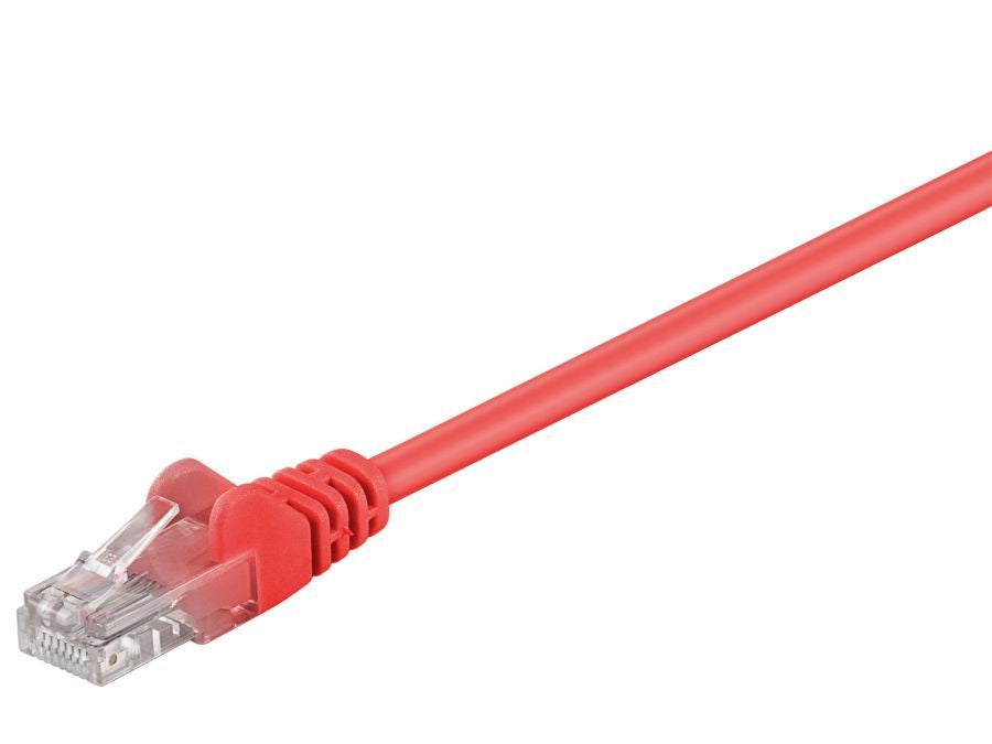 UTP netværkskabel - CAT6, 2xRJ45, Rød (5m)