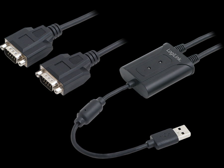 USB 2.0 til 2 x Seriel RS232 konverter
