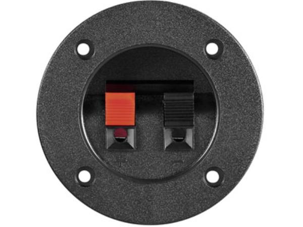 Højttaler klemmeterminal - 2 x klemme, Rund (Ø75mm)
