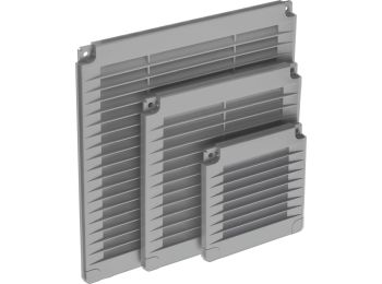 Ventilationsrist til skruemontage - 350x350x7mm, Grå