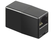 Modular mellemled - 2 x RJ45(8P8C) hun, Sort