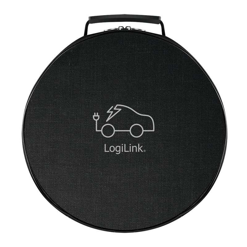 Beskyttelsestaske til EV ladekabel, rund, Nylon, Sort