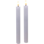 3D LED Stagelys sæt med 2stk riflede, hvide, i voks m/timer IP20