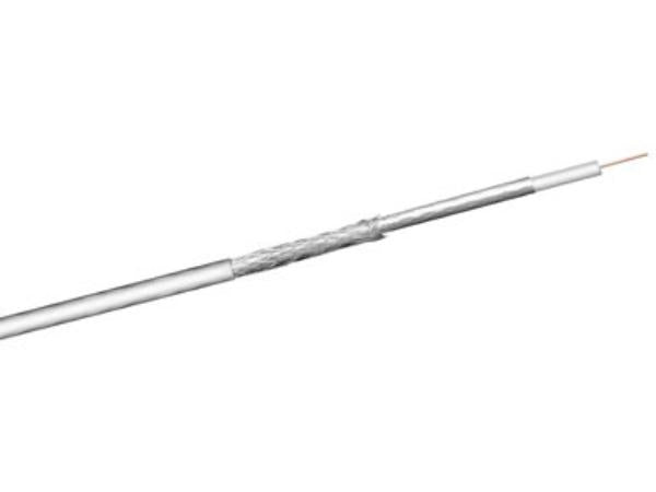 COAX antennekabel - 75ohm 2 skærm CU Hvid Ø4,6mm (metervare)