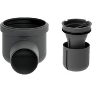 Unidrain 75 mm hjørneudløb med vandlås, uden studs, vandret