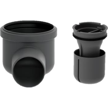 Unidrain 75 mm hjørneudløb med vandlås, uden studs, vandret