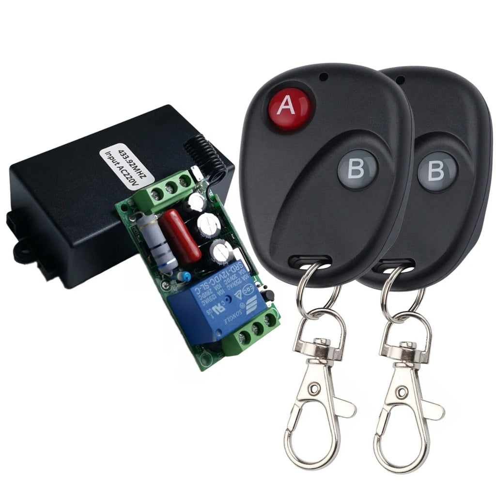 1 kanal RF fjernbetjeningssæt, 230Vac m. 2 fjernbetjeninger