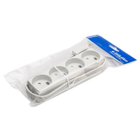 4-stikdåse m/1,5m ledn. grå GN Pak