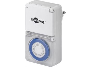 Tænd/slukur - Analog 24 timer, CEE7/3 udtag, Udendørs (IP44)