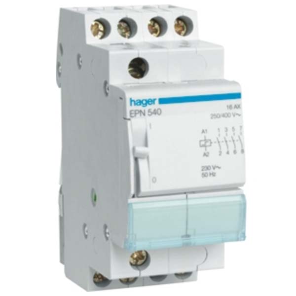 Hager Kiprelæ 230V 4 slutte 2 modul