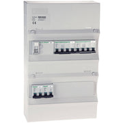 Færdigmonteret gruppetavle - HPFI - 2x13A 1P+N - 1x13A & 1x16A 3P+N - Grå