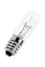 Rørlampe - 230V / 15W, E14 sokkel, Klar (Ø16x54mm)