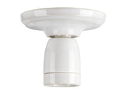 Loft/Væg fatning - E27, Porcelæn, Hvid