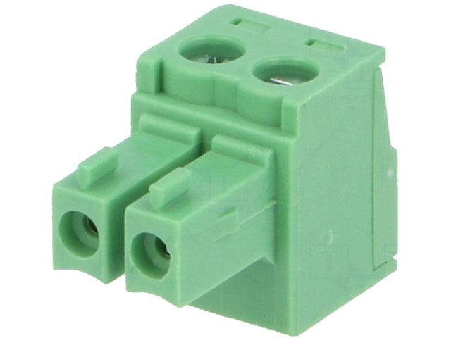 Indstik skrueterminal - 2P hun 3,81mm 0,5-1,5mm², Grøn