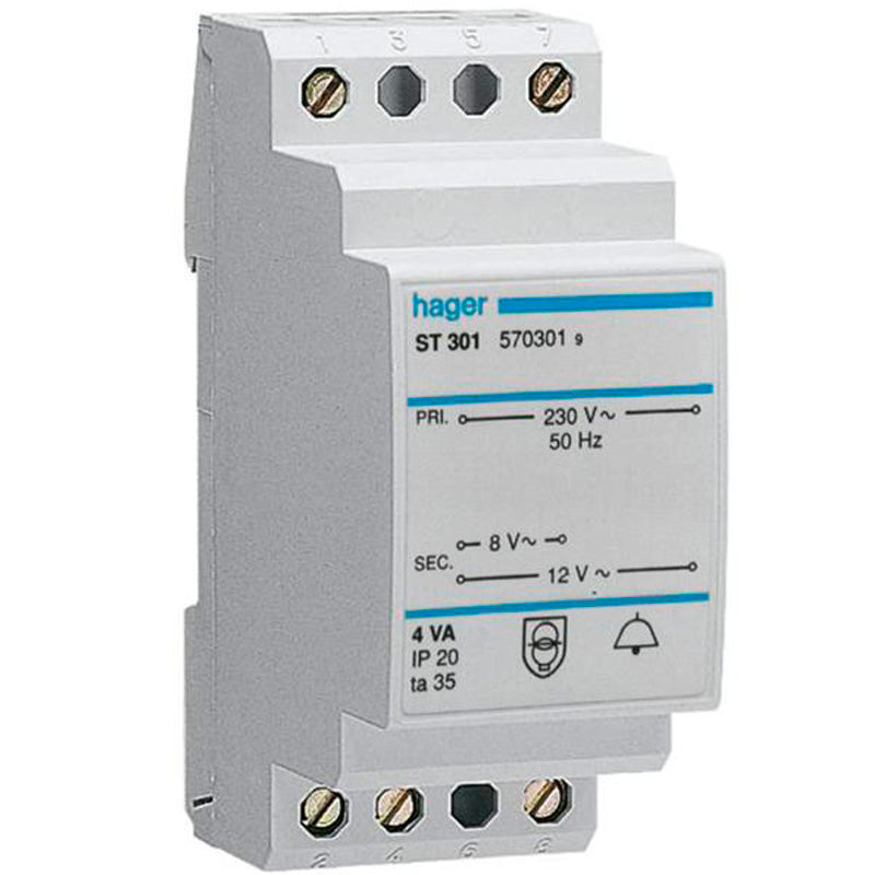 Ringetransformer 4VA 8-12V 2 moduler ST301