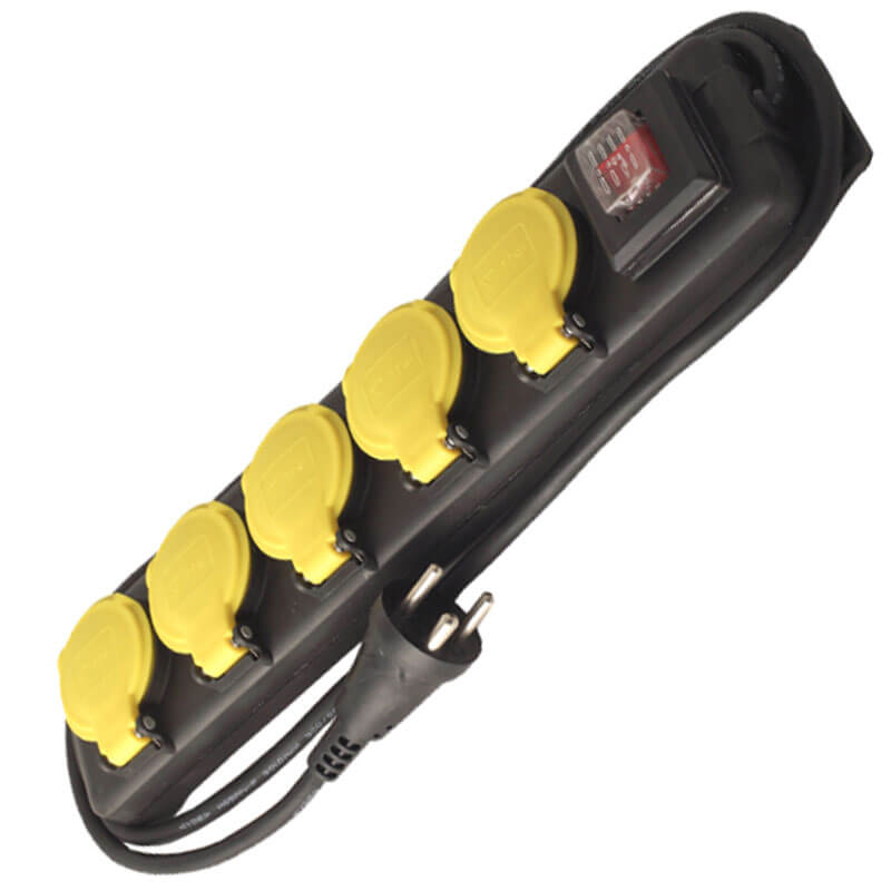 Stikdåse 5 vejs med jord IP44 3x1mm2 H07RN-F 15m