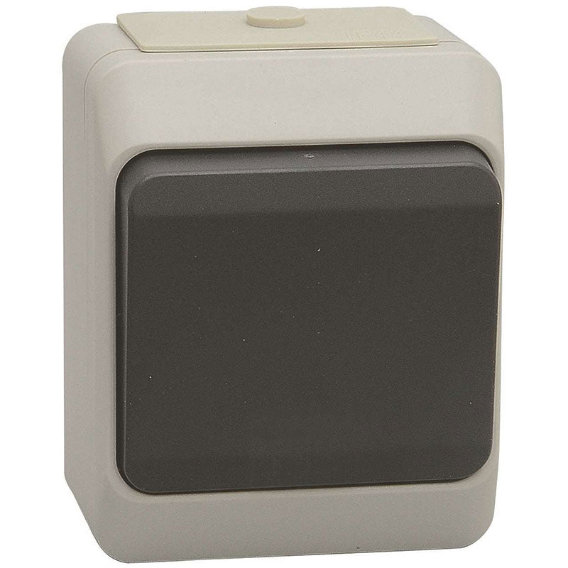 Stænktæt korrespondanceafbryder IP44 - grå